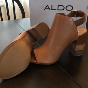 NEW ALDO Cartiera peep-toe block heels